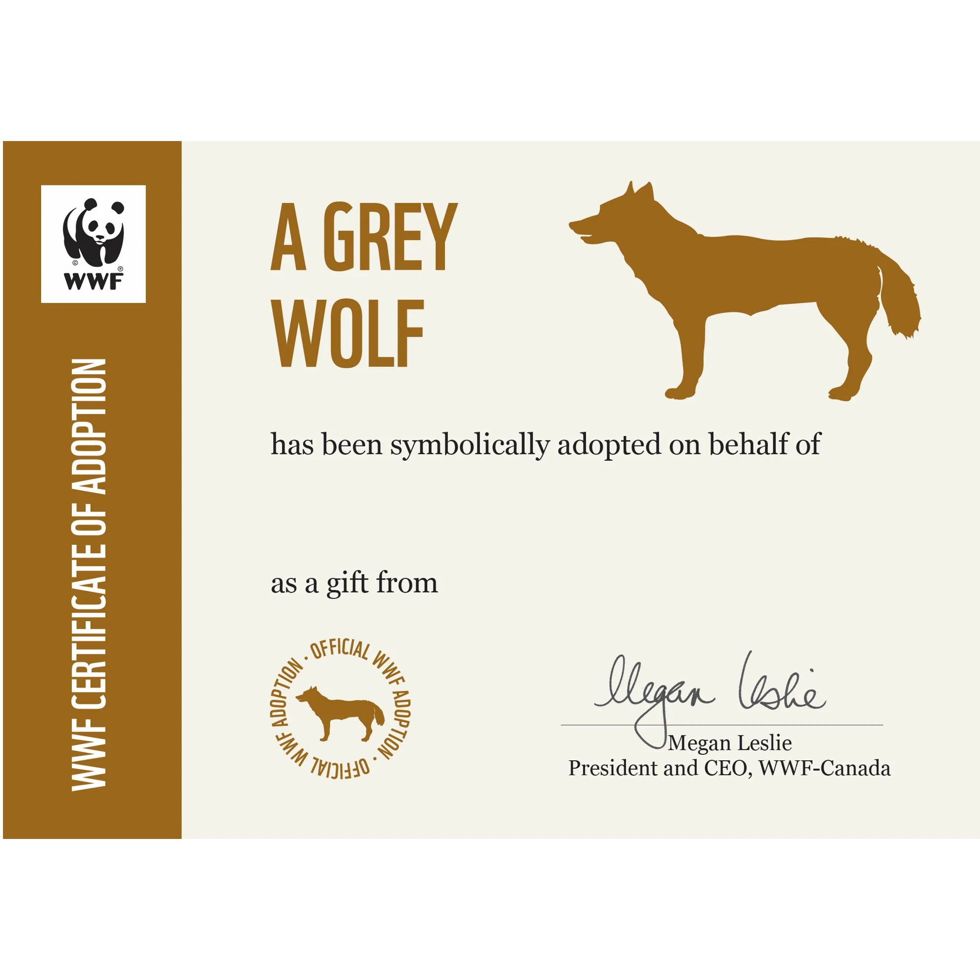 Grey wolf adoption card - Image 3