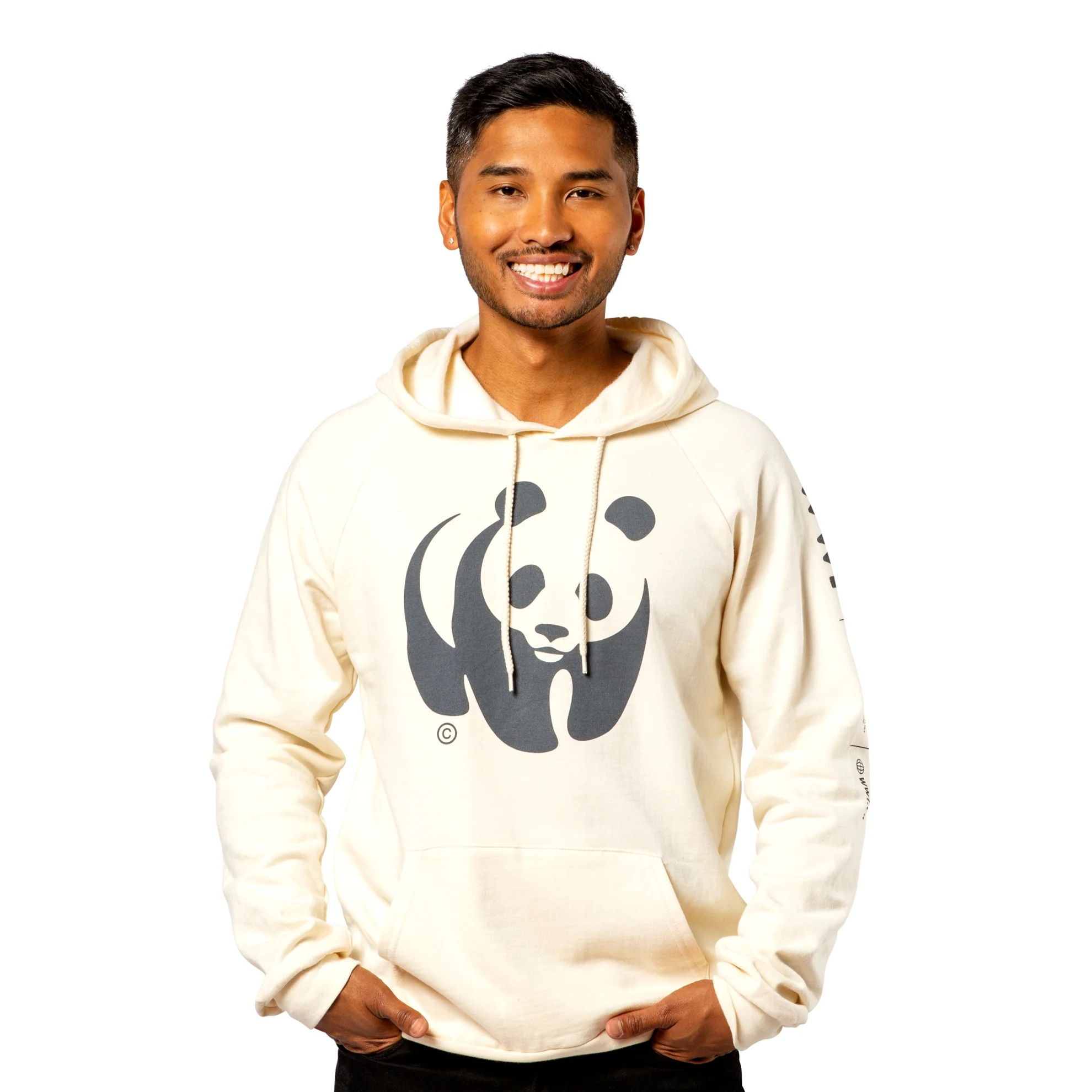 Unisex cream hooded sweatshirt - Image 2